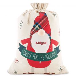 Holiday Gnome Personalized Gift Sack