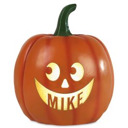 LED Personalized Jack-O-Lantern with Round Eyes