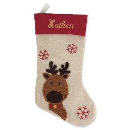 Reindeer Personalized Tufted Stockings