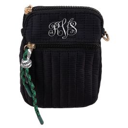 Black Crossbody Bag - 3 Script Initials