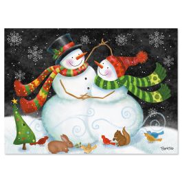 Snow Couple Christmas Cards - Personalized