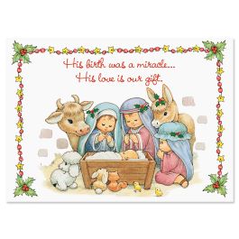 His Love Is Our Gift Christmas Cards - Personalized