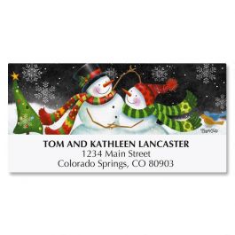 Snow Couple Deluxe Address Labels