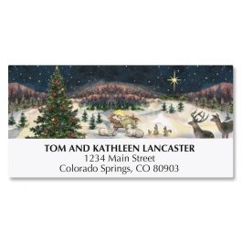 Christmas Tree with Manger Address Labels