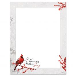 Winterberry Cardinal Christmas Letter Papers