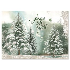 Peaceful Trees Christmas Cards - Personalized