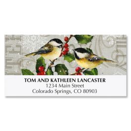 Chickadees and Holly Deluxe Address Labels