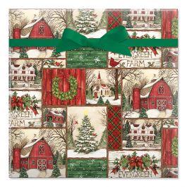 Evergreen Christmas Jumbo Rolled Gift Wrap