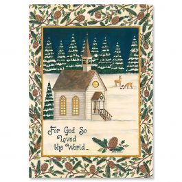 Peaceful Pinery Religious Christmas Cards