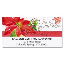 Poinsettia Melody Deluxe Address Labels