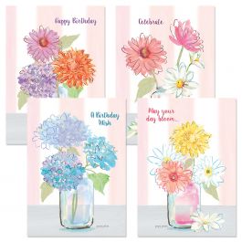 Flower Jars Birthday Cards