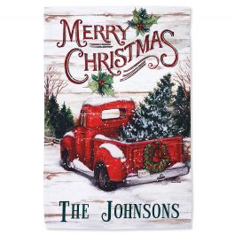 Red Truck Christmas Personalized Garden Flag