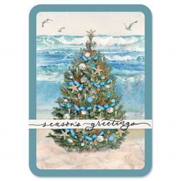 Beach Tree Christmas Cards - Nonpersonalized