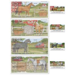 Horse Farm Single Checks With Matching Address Labels