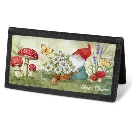 Woodland Gnomes Checkbook Cover - Personalized