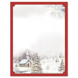 Snowy Church Letter Papers