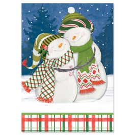 Snowmen Couple Christmas Cards - Personalized