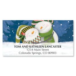 Snowmen Couple Deluxe Address Labels