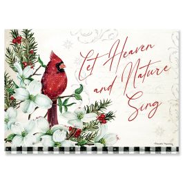 Winter Cardinal & Dogwood Christmas Cards - Personalized