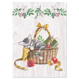 Christmas Kitten Christmas Cards - Personalized