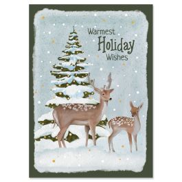 Winter Deer Christmas Cards - Personalized
