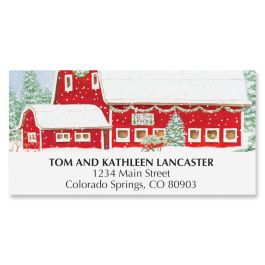 Christmas Barn Deluxe Address Labels