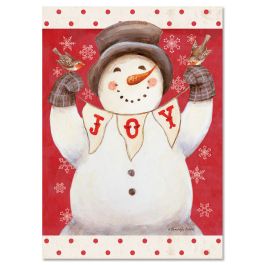 Joyful Snowman Christmas Cards - Personalized
