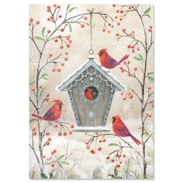 Cardinal Winter Christmas Cards - Non-personalized