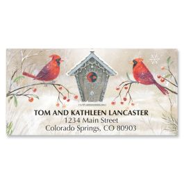 Cardinal Winter Deluxe Address Labels