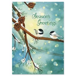 Chickadee Snowfall Christmas Cards - Non-personalized