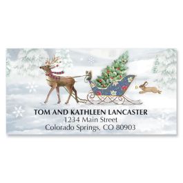 Reindeer Sleigh Deluxe Address Labels