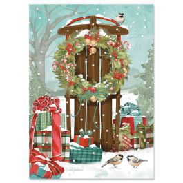 Sled Christmas Cards - Nonpersonalized