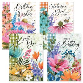 Floral Bees Birthday Cards