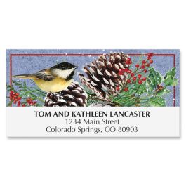 Chickadee & Pinecones Deluxe Address Labels