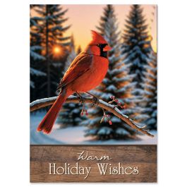 Sunset Cardinal Christmas Cards - Personalized
