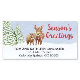 Highland Christmas Deluxe Address Labels