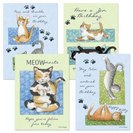 Yoga Cats Birthday Cards