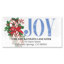 Candy Cane Joy Deluxe Address Labels