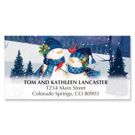 Starry Snowmen Christmas Deluxe Address Labels