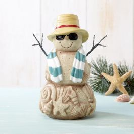 Large Sand Snowman Figurine