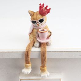Cat with Coffee Pawfectly Chic Cat Shelf Sitter