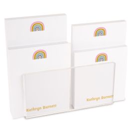 Rainbow Shine Personalized Notepad Set & Acrylic Holder
