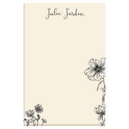 Floral Corners Personalized Notes in a Tray Refill