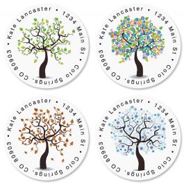 - Set of 144 1-1/2 diameter Self-Adhesive Tree of Life Round Return Address Labels Flat-Sheet labels 4 Designs