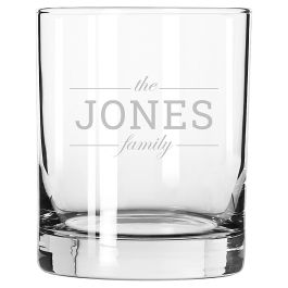 Double Old Fashion Glass - Family Name