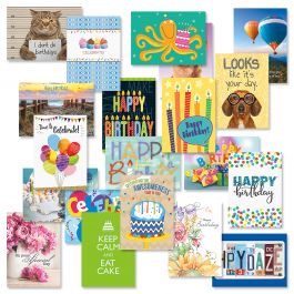 Mega Happy Birthday Cards Value Pack - Set of 80