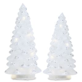 LED Glass Christmas Trees - Set of 2