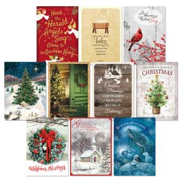 Hark the Herald Angels Sing Faith Christmas Cards Value Pack - Set of 64