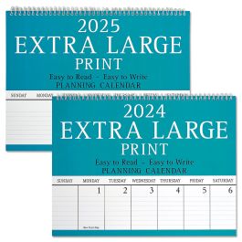 2024/2025 Extra Large Print Calendars - Set of both