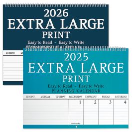 2025/2026 Extra Large Print Calendar - Set of Both